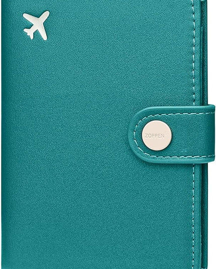 ZOPPEN Passport Holder Women, Passport Cover Travel Wallet Rfid Blocking Passport Wallet Cover Case Travel Essentials Document Organizer, Tea Green
