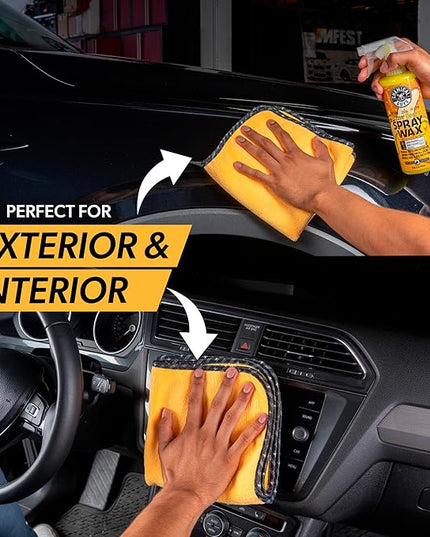Chemical Guys Professional Grade Premium Microfiber Towels for Cars, Gold, 16" x 16", Ultra-Soft and Scratch-Free Car Detailing Cloths for Trucks, Motorcycles, and More - 12 Pack