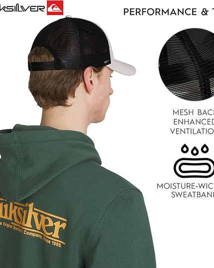 Quiksilver Men's Premium Cotton Adjustable Snap Back Logo Baseball Cap
