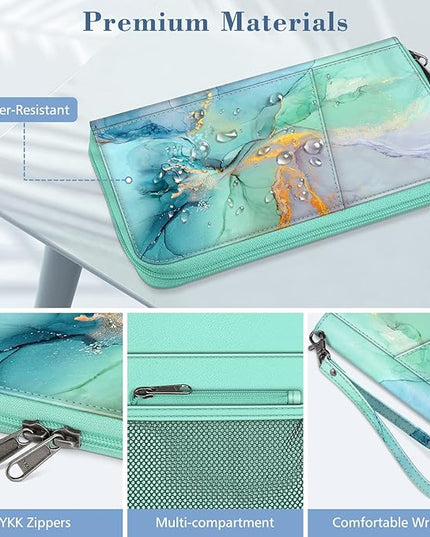 Fintie Family Passport Holder Wallet, RFID Blocking Travel Document Organizer Clutch Bag Credit Cards Case Cover for Women Men
