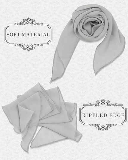 Chiffon Scarf for Women, Removable Flower Neck Scarf Light Soft Fashion Rose Scarves Versatile Headband or Hair Band