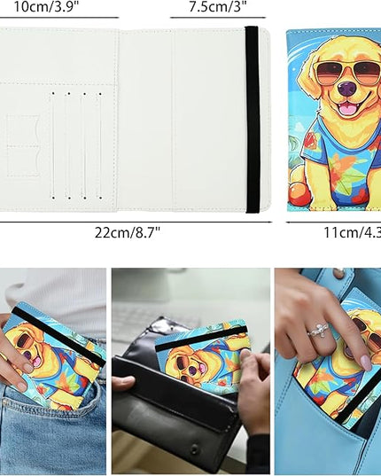 Dog Passport Holder for Women and Men PU Leather Passport Cover for Travel