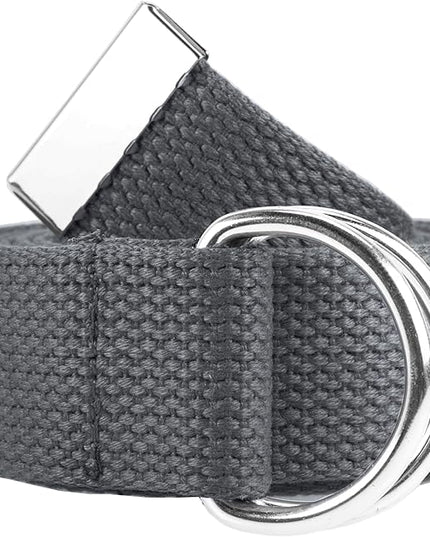 Gelante Canvas Web D Ring Belt Silver Buckle Military Style for men & women 1 or 3 pcs