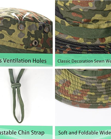 Sun Hats for Men Women Boonie Hat UPF 50+ Bucket Hat Wide Brim UV Protection Fishing Hiking Safari Outdoor Hats