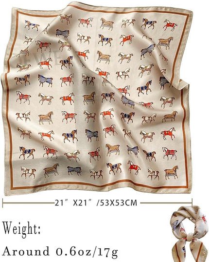 100% Mulberry Silk Scarf for Women Hair Lightweight Square Neckerchief Wrap For Head Scarves 21"