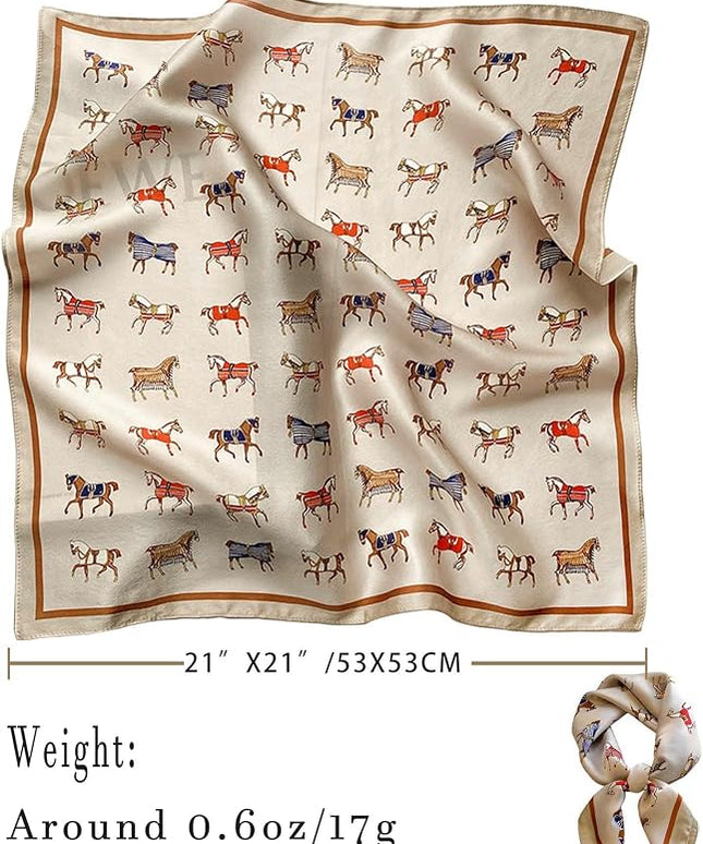 100% Mulberry Silk Scarf for Women Hair Lightweight Square Neckerchief Wrap For Head Scarves 21"