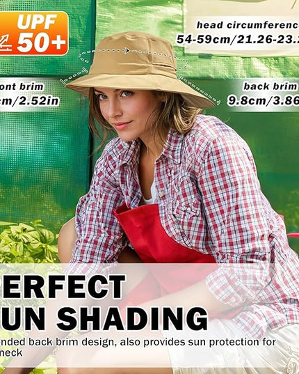 Sukeen Bucket Hat, Waterproof, Skin-Friendly, Shields Neck, Quick-Dry, Breathable, Hat for Fishing, Travel hat