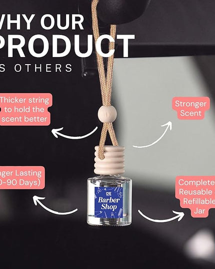 C&E Craft Co Hanging Car Air Freshener Diffuser 2 Pack, Long Lasting Fragrance Oil Car Freshener, Glass Bottle Auto Air Freshener, Made in USA (Sparkling Champagne)
