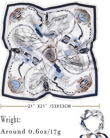 100% Mulberry Silk Scarf for Women Hair Lightweight Square Neckerchief Wrap For Head Scarves 21"
