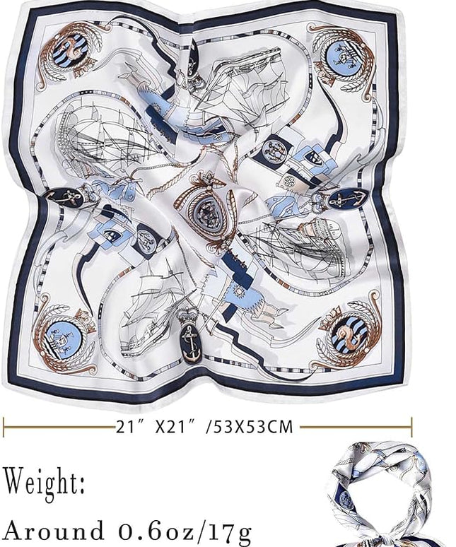 100% Mulberry Silk Scarf for Women Hair Lightweight Square Neckerchief Wrap For Head Scarves 21"