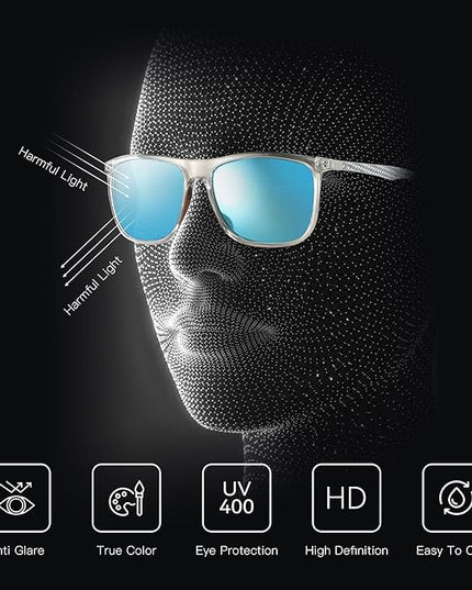 ZENOTTIC Square Polarized Sunglasses for Men Ultralight Carbon Fiber Sun Glasses Driving Fishing Golf Sports UV400 Protection