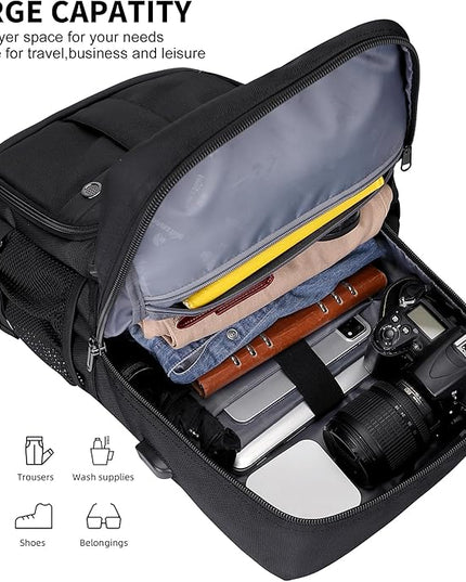 WITZMAN Carry on Travel Backpack for Men Women Laptop Backpack with USB Charging Port Airline Approved(B683 Classic Black)