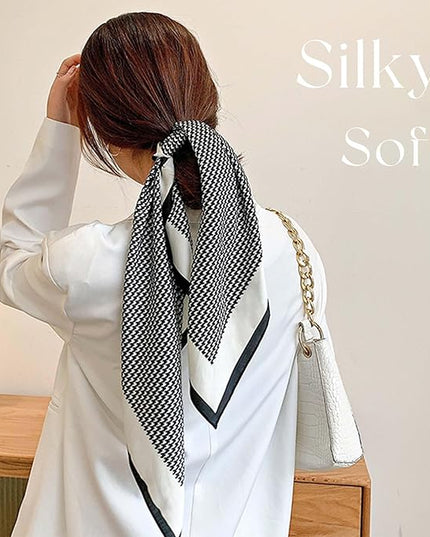 Dailyacc Hair Bandanas Scarf For Women Lightweight Fashion Neck Silk Satin Head Scarves For Sleeping Handbags Scarf