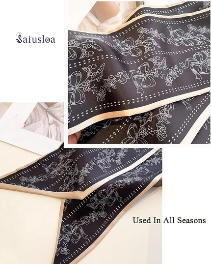 Purse Scarf For Handbags Head Scarves For Women's Hair Bags Scarfs Long Skinny Scarves Fashion Silky