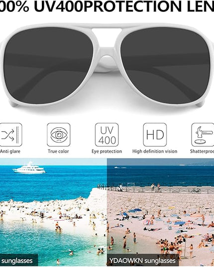 YDAOWKN Retro Aviator Sunglasses for Women Mens Large Frame Classic Vintage 70s Sun Glasses Aviators