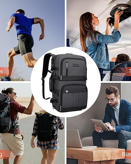WITZMAN Carry on Travel Backpack for Men Women Laptop Backpack with USB Charging Port Airline Approved(B683 Silvery Grey)