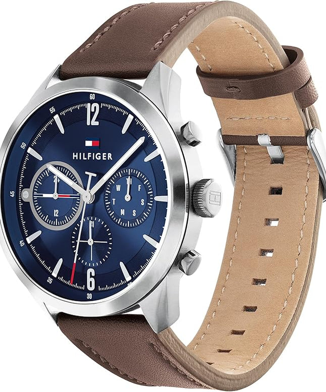 Tommy Hilfiger Men's Multifunction Watch – Stainless Steel, Classic Quartz Timepiece