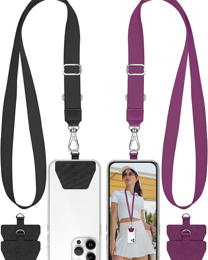 SHANSHUI Phone Lanyard, 2 Pack Phone Lanyard Strap 4X Durable Tether Tab Universal Nylon Neck Phone Strap Crossbody Lanyard for Cellphone Fit All Smartphones