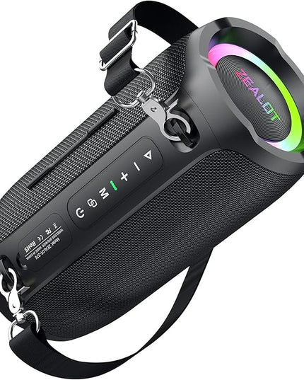 ZEALOT Portable Bluetooth Speaker,80W Peak(60W) Booming Sound Speakers with LED Light,Bluetooth 5.3, Loud Speaker for Home,Party,Camping,Beach,Gifts(Black)