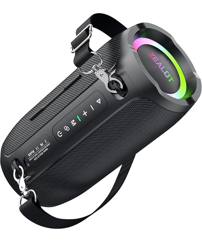 ZEALOT Portable Bluetooth Speaker,80W Peak(60W) Booming Sound Speakers with LED Light,Bluetooth 5.3, Loud Speaker for Home,Party,Camping,Beach,Gifts(Black)