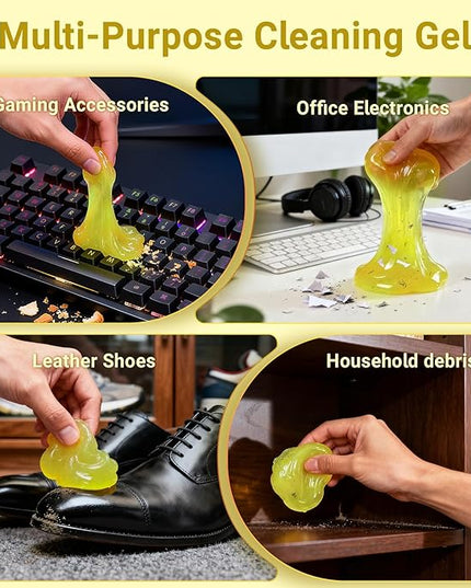 ColorCoral Car Cleaning Gel (Lemon Scent,Yellow),Reusable Dust Cleaning Gel for Car Interior Cleaning Kit, Auto Vent Cleaner，Keyboard Cleaner Gel for Cleaning Dust and Debris from Corners, Crevices