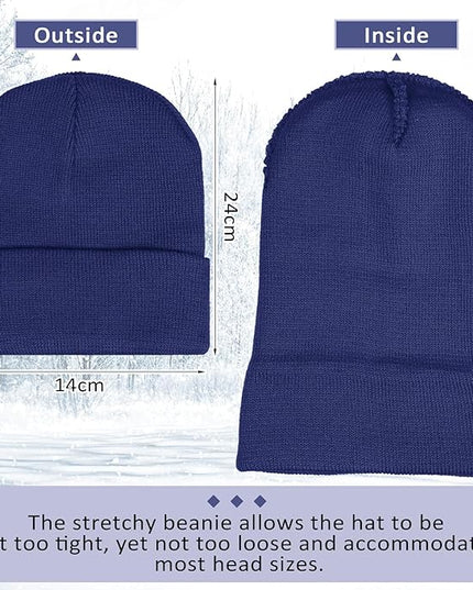 SATINIOR 50 Pack Winter Hats Bulk Beanies Unisex Knit Skull Caps Warm Stocking Hat for Adults Homeless