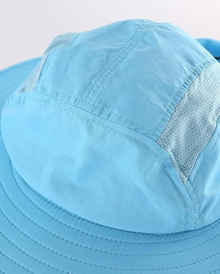Home Prefer UPF 50+ Mens Wide Brim Fishing Hat with Neck Flap Sun Hat for Men Women Sun Protection Cap