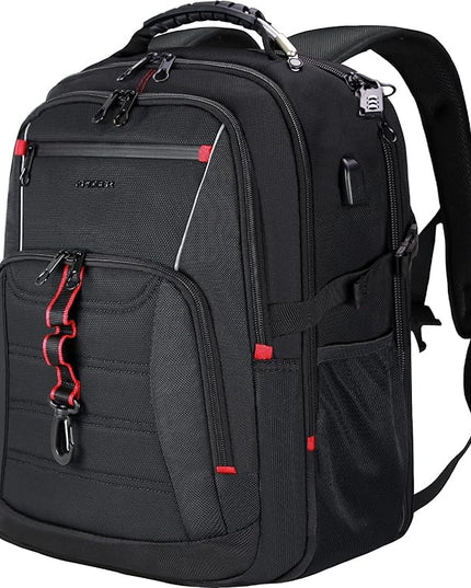 KROSER Travel Laptop Backpack 18.4 inch XXXL Computer Backpack Stylish College Backpack with RFID Pockets USB Charging Port REFLECTIVE STRIPS Water-Repellent Daypack for Business/Men