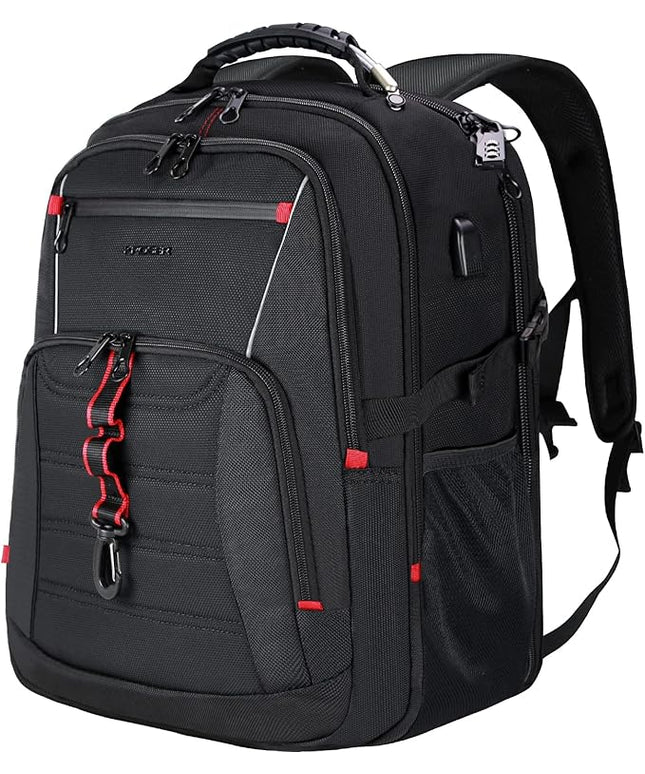 KROSER Travel Laptop Backpack 18.4 inch XXXL Computer Backpack Stylish College Backpack with RFID Pockets USB Charging Port REFLECTIVE STRIPS Water-Repellent Daypack for Business/Men