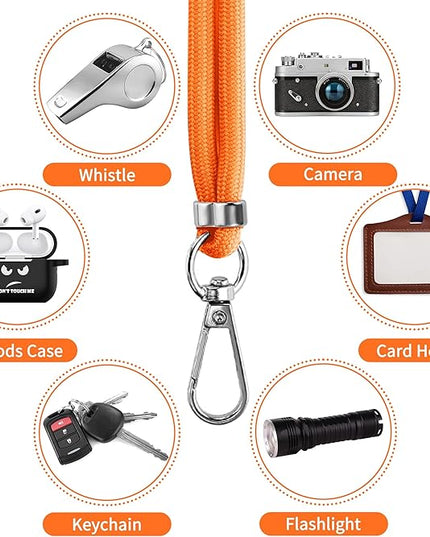 CACOE Phone Lanyard 2 Pcs-1 Pcs Adjustable Neck Strap, 1 Pcs Wrist Strap, 2 Pads, Universal Crossbody Multifuctional Cell Phone Lanyards Compatible with Most Smartphones(Orange)
