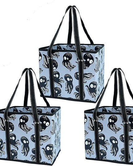 BeeGreen Large Waterproof Reusable Bags Christmas Heavy Duty Shopping Tote for Groceries Pool Gift with Webbing Handles