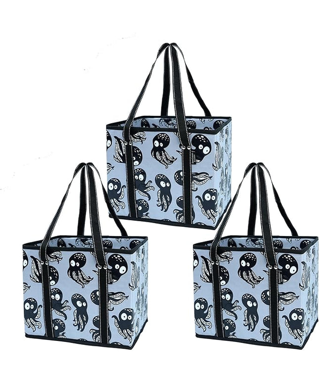 BeeGreen Large Waterproof Reusable Bags Christmas Heavy Duty Shopping Tote for Groceries Pool Gift with Webbing Handles