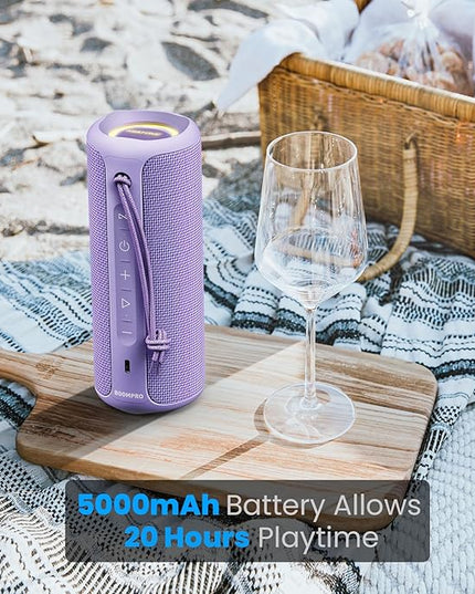 MIATONE Portable Bluetooth Speaker 36W Stereo Sound Bass Boost, 24H Playtime, Bluetooth 5.3 TWS Pairing Girl Friend Gifts for Woman Birthday Present (Purple)