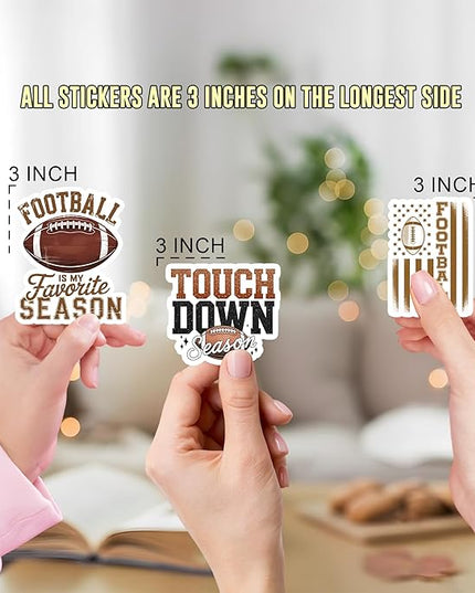 12PCS Football Stickers for Kids, Football Stickers for Water Bottles, Fantasy Football Player Stickers Waterproof, Football Team Stickers Vinyl
