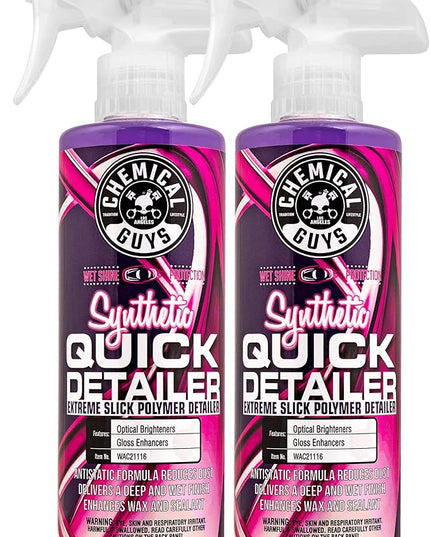 Chemical Guys WAC2111602 Synthetic Quick Detailer, Extreme Slick Polymer Detailer, Great for Cars, Trucks, SUVs, Motorcycles, RVs & More, 16 fl oz (2 Pack)