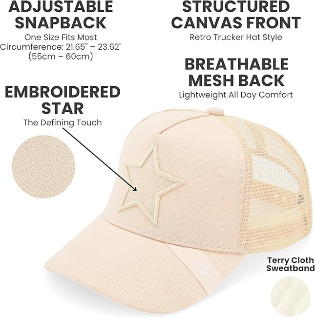 VINTAGE HAVANA Trucker Hats Women | Mesh Adjustable Snapback Hat | Men & Women Cute Trendy Fashion Baseball Cap