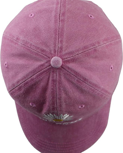 MANMESH HATT Embroidered Daisy Blessed Hat for Women Men, Adjustable Vintage Washed Cotton Christian Baseball Cap
