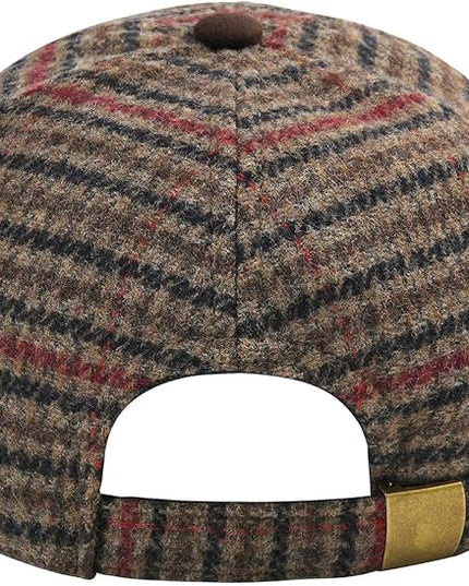 BOTVELA Wool Baseball Cap for Men Adjustable Unstructured Tweed Hat