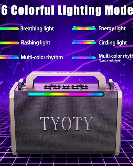 Portable Bluetooth Speaker 80W Loud Wireless Outdoor Stereo Sound Deep Bass IPX5 Waterproof Big Powerful Large Party Speakers with Colorful LED Lights, TWS, EQ, AUX, USB for Home Travel Camping