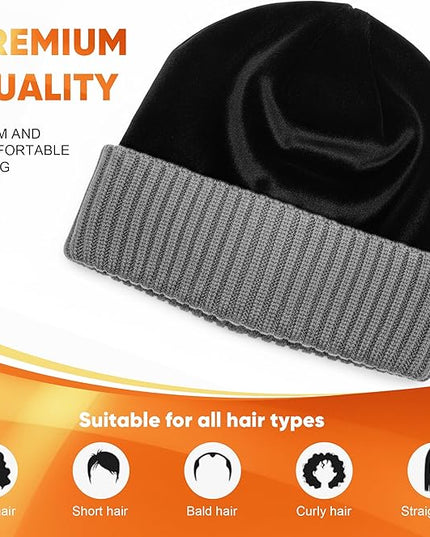 Merino Wool Beanie Hat for Men Women - Thermal Knitted Winter Hat for Large Heads Hiking Running Cap Wrap for Cold Weather
