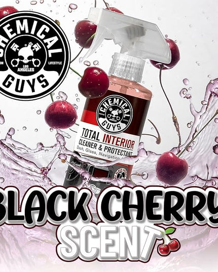 Chemical Guys Total Interior Cleaner & Protectant - Black Cherry, Car Cleaning Spray, Cleans and Protects Leather, Vinyl, Plastic, Rubber, and Glass, Safe for Trucks, SUVs, Jeeps, RVs & More - 16 oz