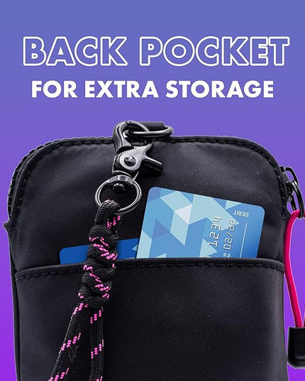 MOXYO Urban Nylon Crossbody Phone Bag, Small Lightweight and Durable Travel Bag With Removable, Adjustable Paracord Straps