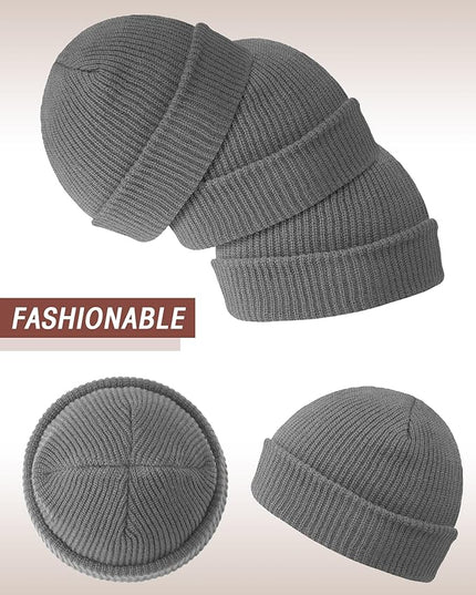 Zhanmai 12 Pack Small Winter Beanie Hats Bulk Warm Knitted Cuffed Skull Cap for Men Women