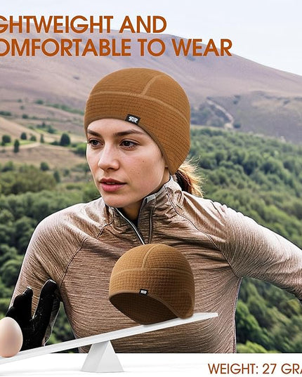 Skull Cap Helmet Liner, Winter Thermal Cycling Cap for Men & Women, Lightweight Cycling Hat for Biking Running Outdoor Work