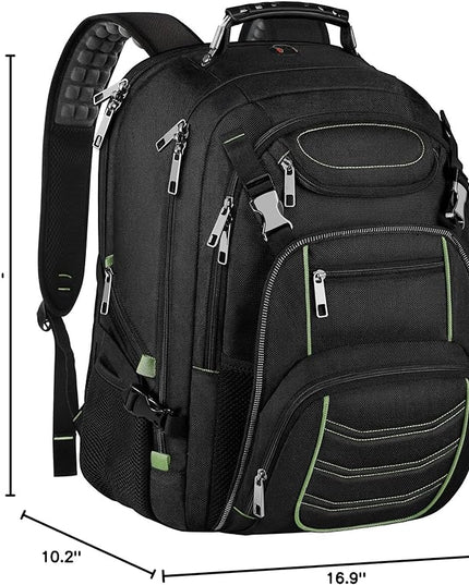 Travel Laptop Backpack,Extra Large 18.4 Inch Laptop RFID Anti Theft TSA Friendly Backpack with USB Charging Port,Water Resistant Backbag,Heavy Duty Computer Bag for Women Men,21.2*15.5*11.5 inch Green