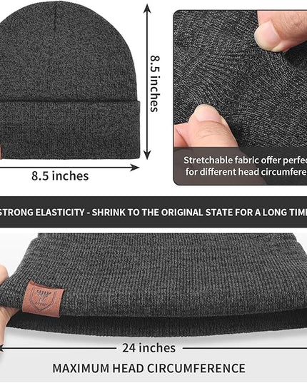 OZERO Winter Beanie Daily Hat - Thermal Polar Fleece Ski Stocking Skull Cap for Men and Women