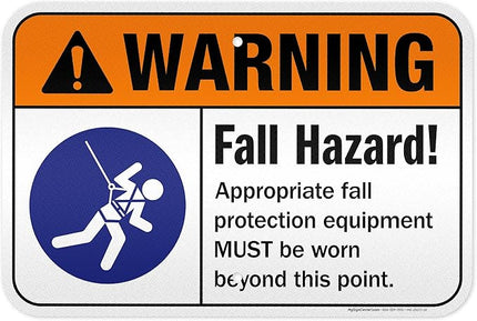 Warning Fall Hazard Appropriate Fall Protection Equipment Sign, 12x18 Inches, 3M EGP Reflective .063 Aluminum, Fade Resistant, Made in USA by My Sign Center