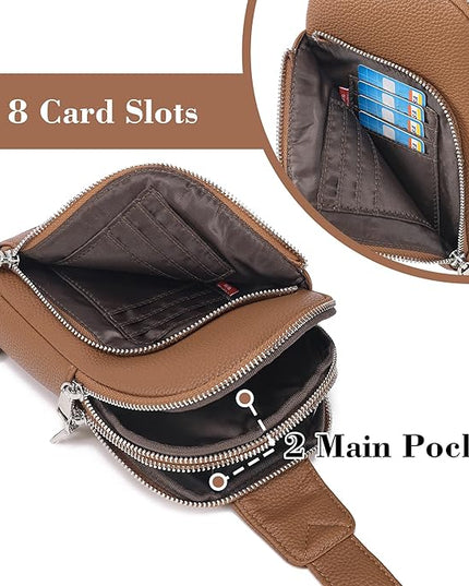 INICAT RFID Blocking Sling Bag Anti Theft Crossbody Bags Women Valentine's Day Gifts Travel Purses Vegan Leather