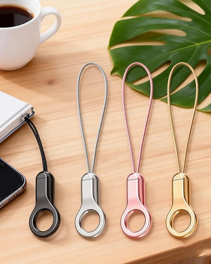 Phone Tether Tab & Cell Phone Charms Split Ring Strap 360° Swivel Clip Ultra Thin Stainless Steel Universal Lanyard Patch Cords DIY String for All Phone Cases Hanging USB Drive Keychain Accessories