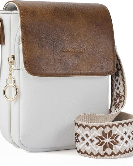 APHISON Small Crossbody Bags for Women Trendy, Leather Phone Wallet Purses Handbags Card Slots with Adjustable Guitar Strap